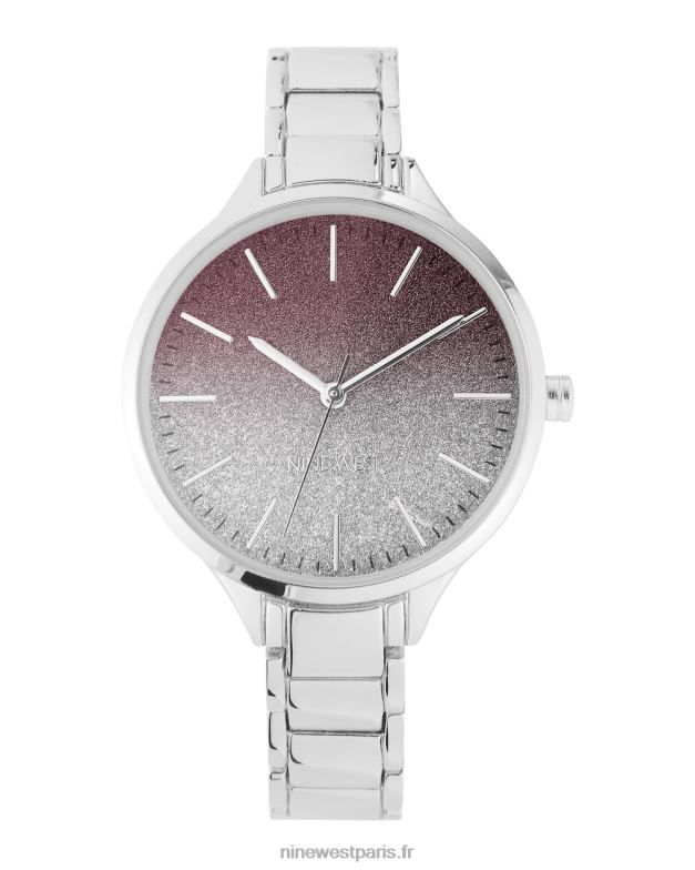 Nine West montre à cadran ombré scintillant P88BJ2878 argenté