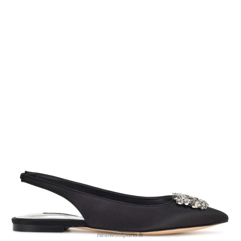Nine West appartements à bride arrière blingy P88BJ1786 cristal satiné noir
