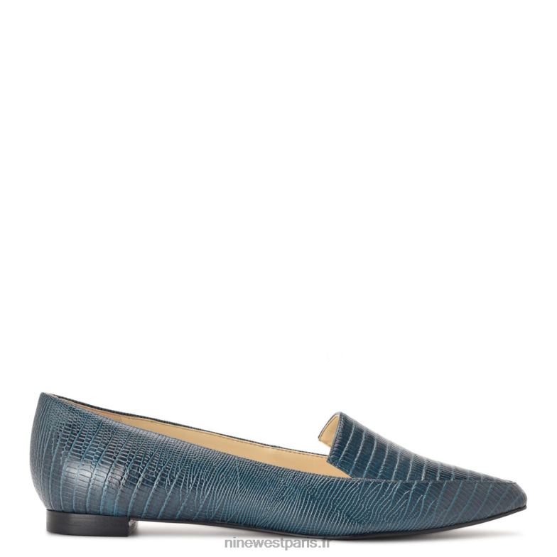 Nine West Abay appartements fumeurs P88BJ2117 imprimé lézard bleu sarcelle
