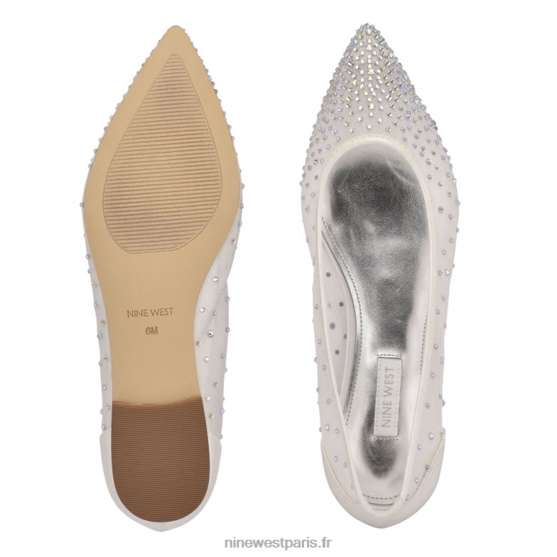 Nine West boost chaussures plates à bout pointu P88BJ2064 maille blanche