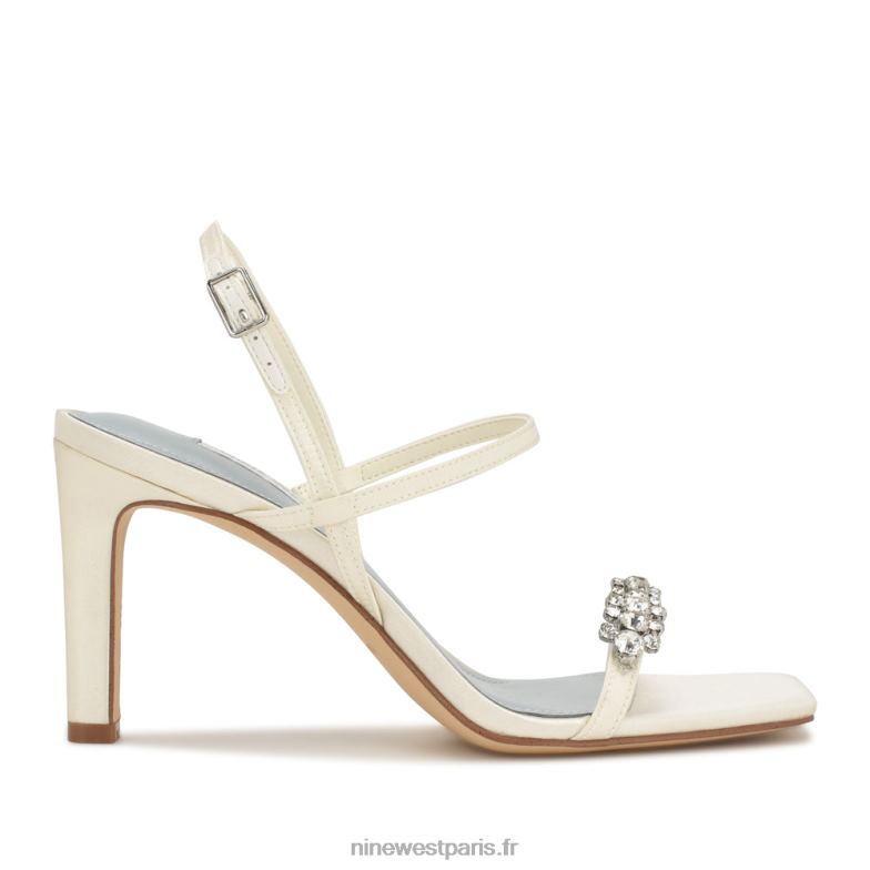 Nine West sandales à bride arrière oreece P88BJ1713 cristal satiné ivoire