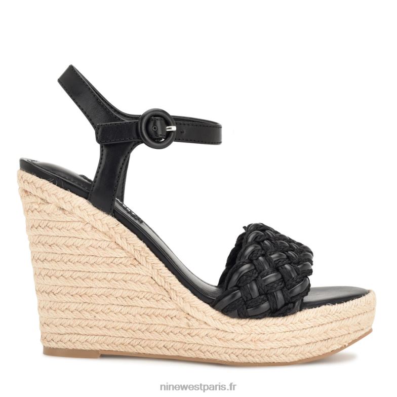 Nine West hosana sandales compensées façon espadrilles P88BJ746 noir