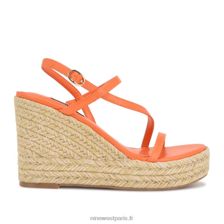 Nine West jills sandales compensées façon espadrilles P88BJ1132 orange