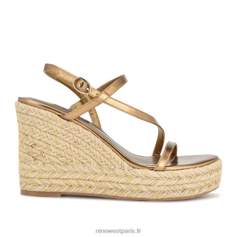 Nine West jills sandales compensées façon espadrilles P88BJ1133 or foncé