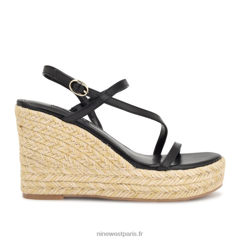 Nine West jills sandales compensées façon espadrilles P88BJ1134 noir