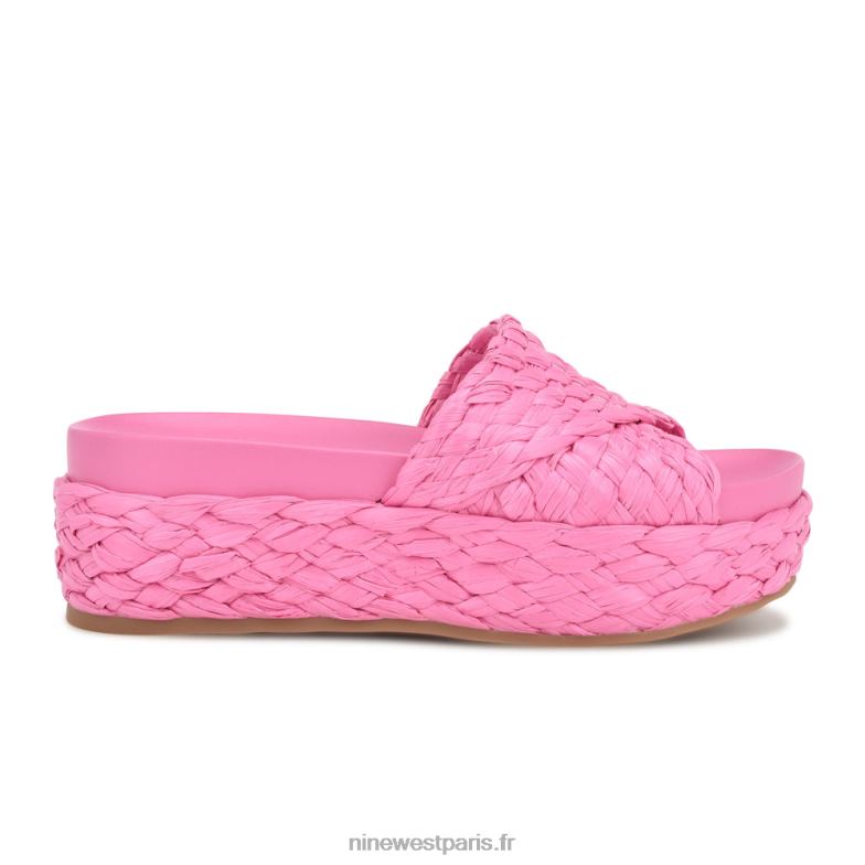 Nine West canni espadrilles à enfiler P88BJ646 raphia rose