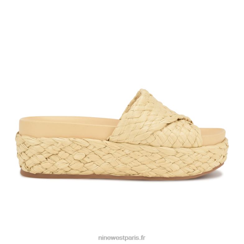 Nine West canni espadrilles à enfiler P88BJ647 raphia naturel
