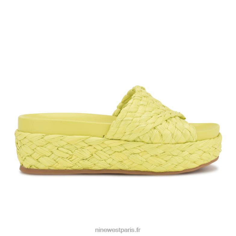 Nine West canni espadrilles à enfiler P88BJ648 raphia vert anis