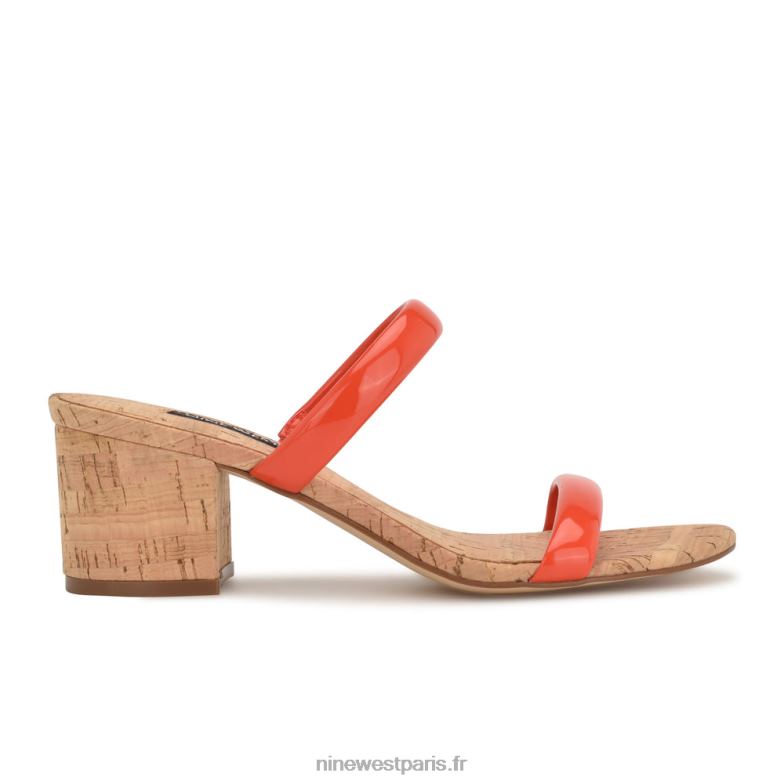 Nine West sandales à talon tae P88BJ804 liège orange