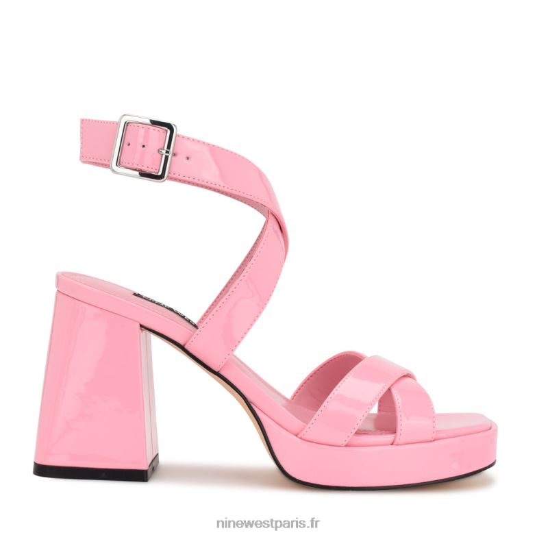 Nine West sandales à plateforme et bride à la cheville P88BJ820 brevet rose
