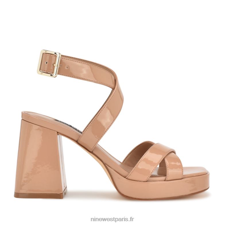 Nine West sandales à plateforme et bride à la cheville P88BJ822 brevet blush