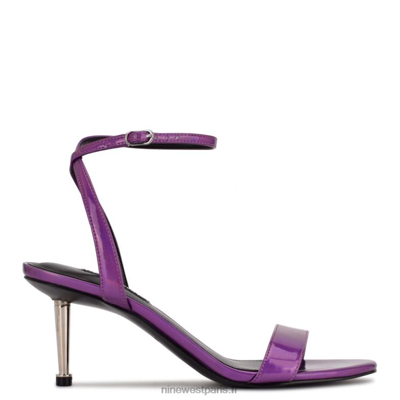 Nine West anny sandales à talons et bride cheville P88BJ457 miroir violet métallisé