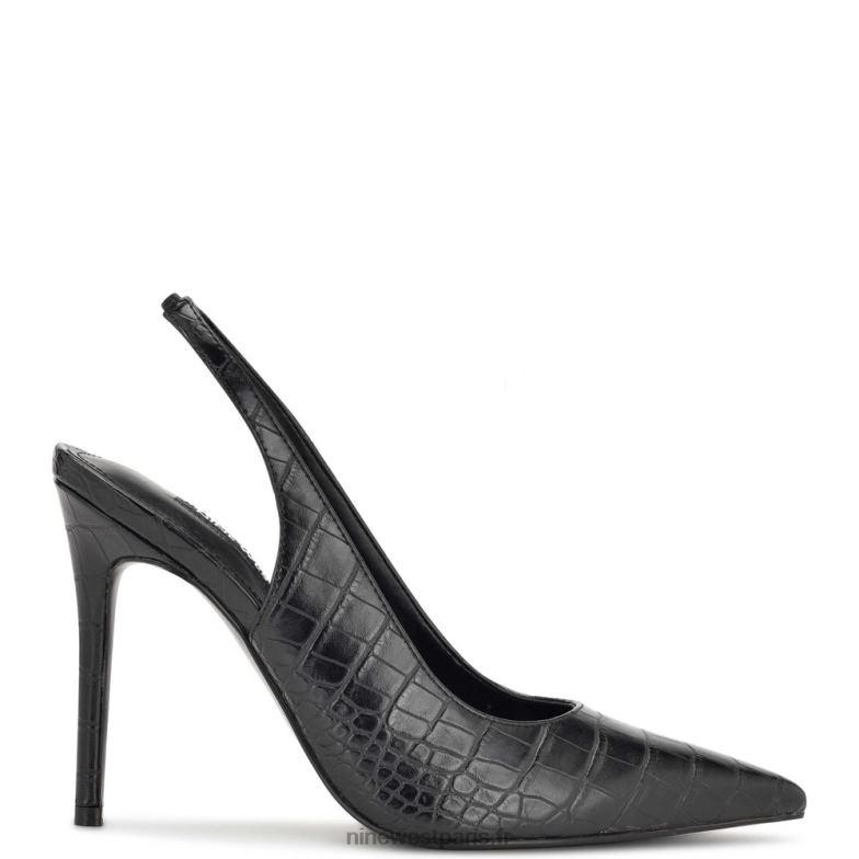 Nine West escarpins à bout pointu en plumes P88BJ1090 croco noir en relief