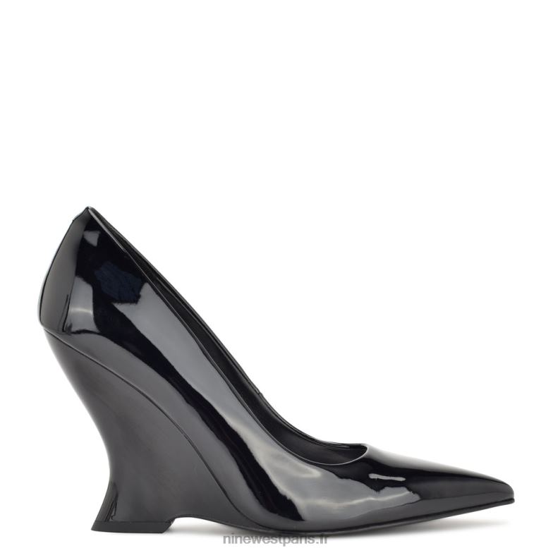Nine West eaava chaussures compensées à bout pointu P88BJ1137 vernis noir