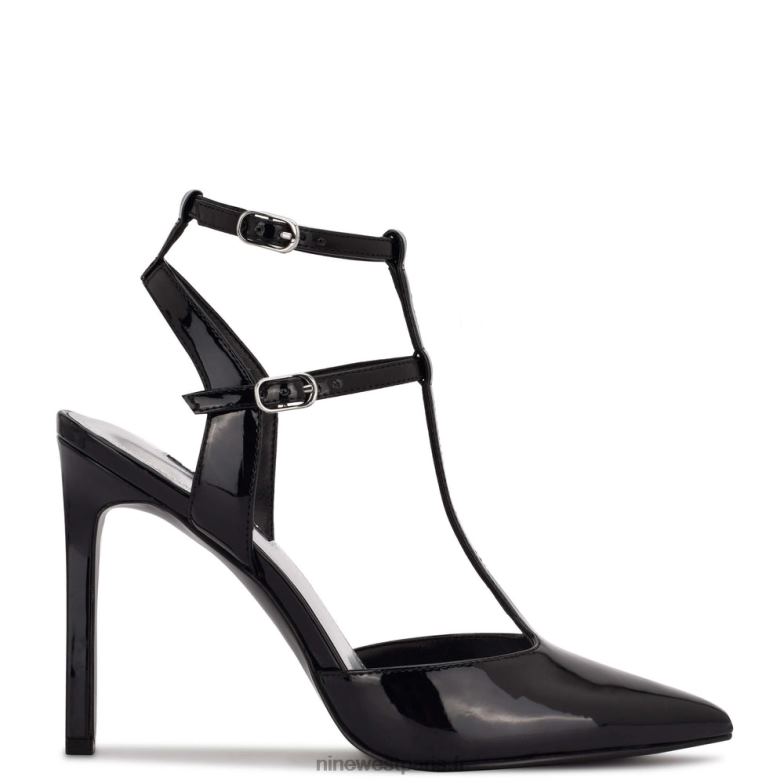 Nine West escarpin tayes à bride cheville P88BJ1342 vernis noir